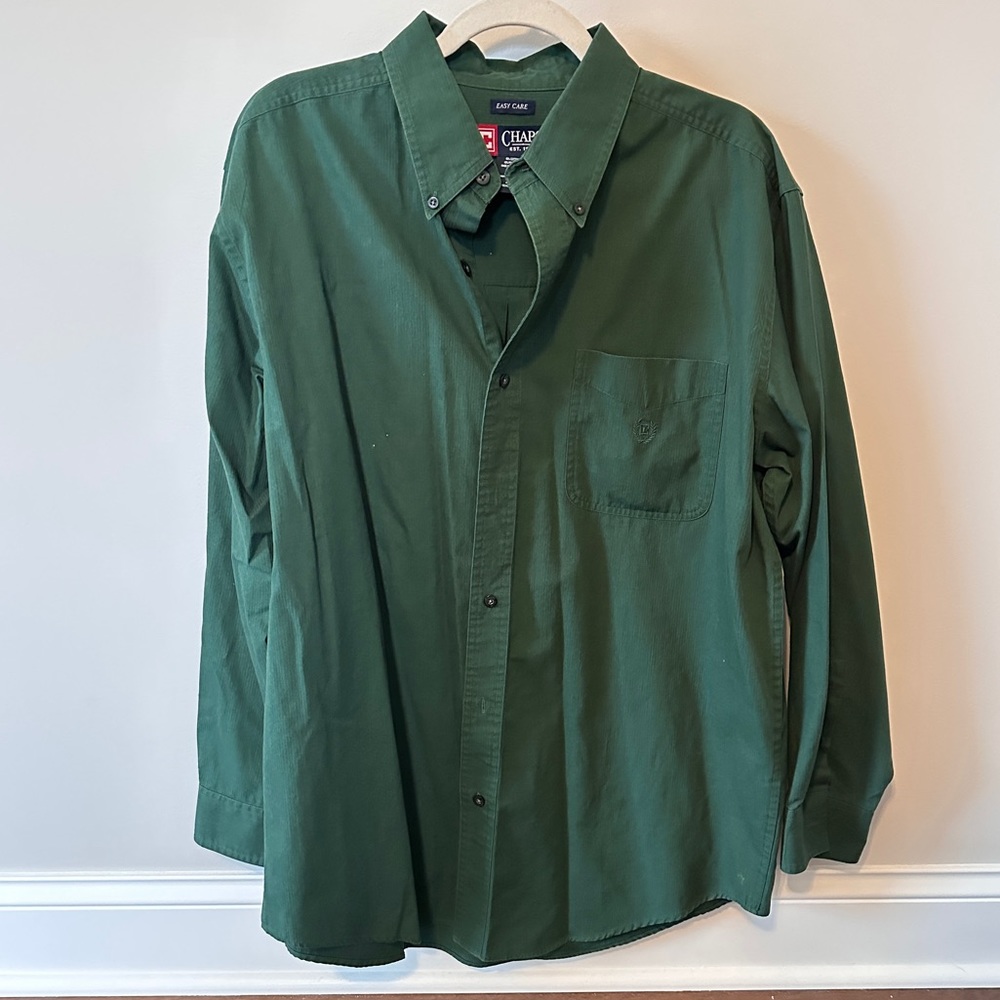 Chaps green button down dress shirt
